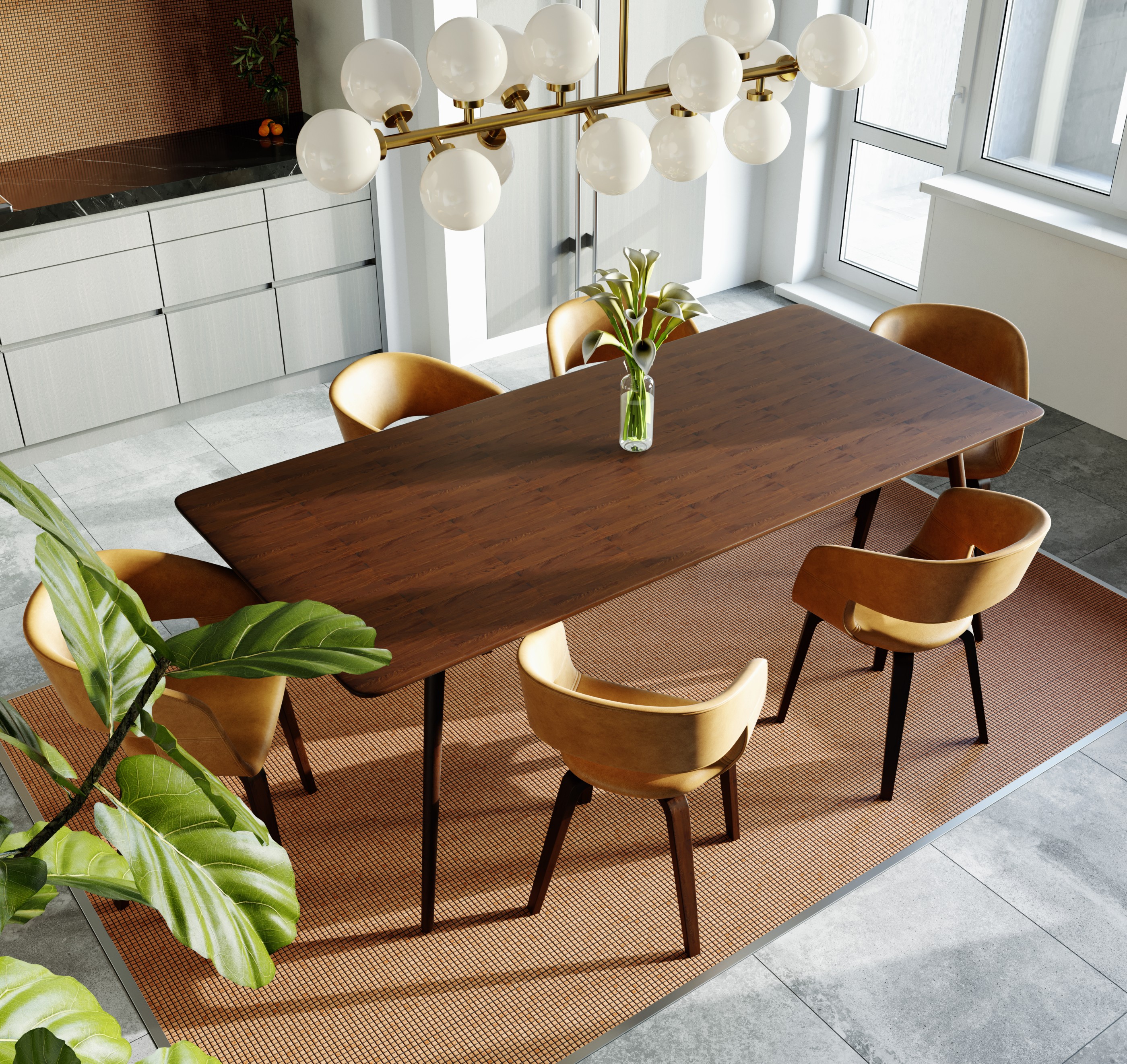 modern style organic oakwood dinning table 