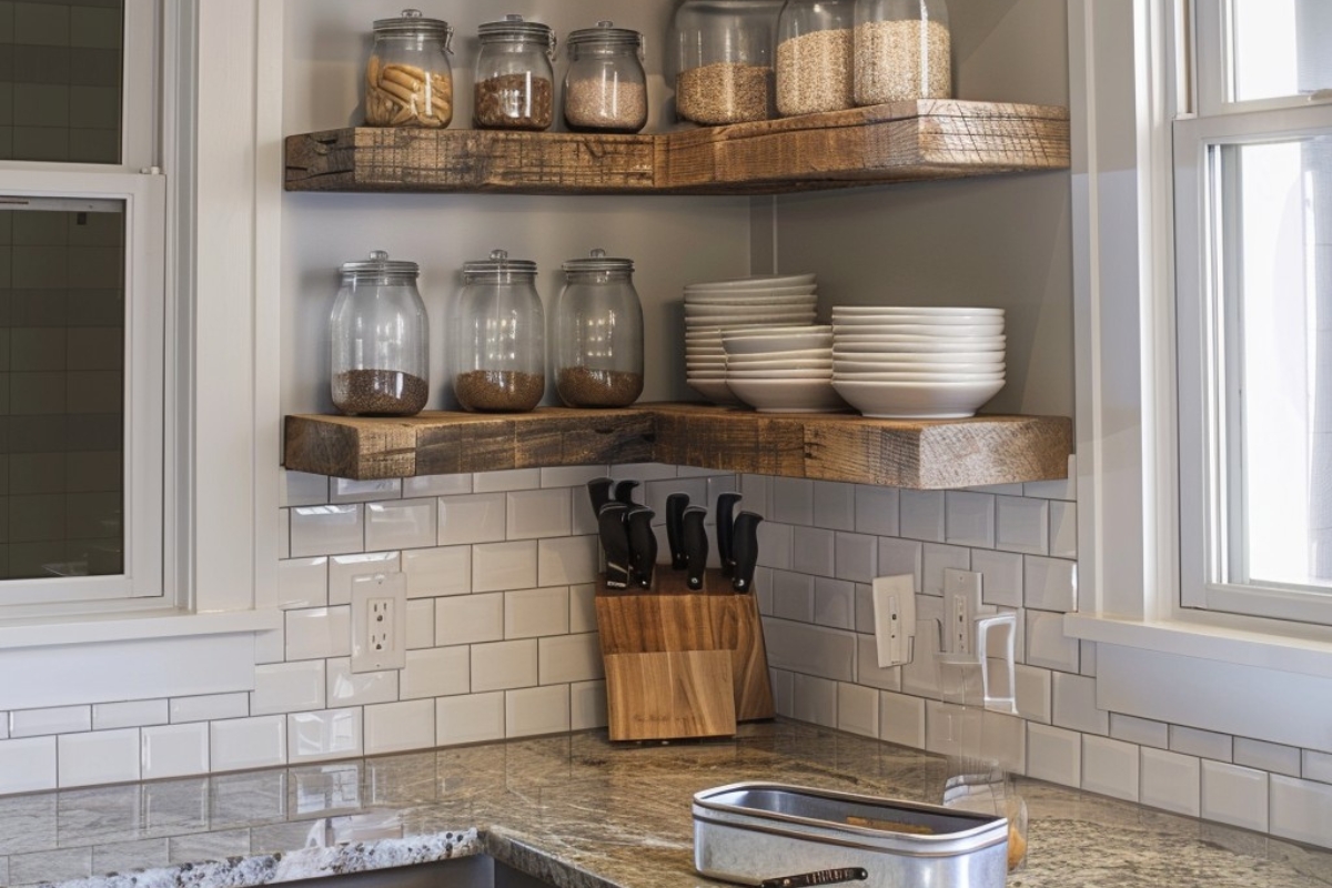 Open Spice Shelves for small kitchen 