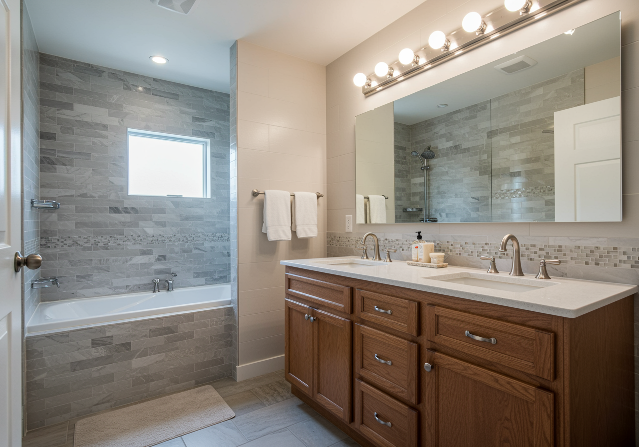 Lighting in small bathroom design 
