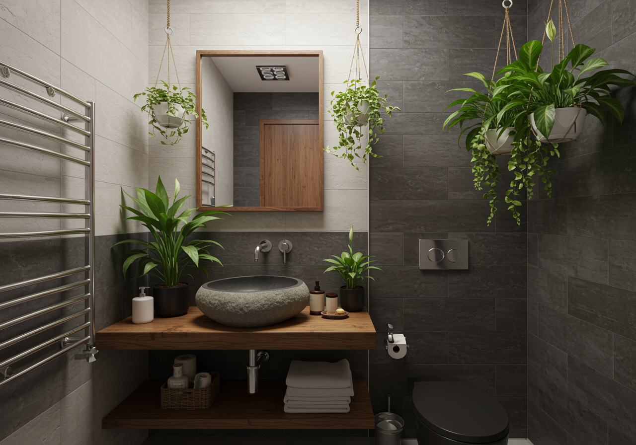 Eco-friendly small bathroom design